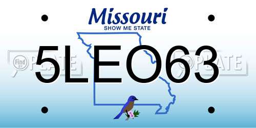 5LEO63 Missouri License Plate