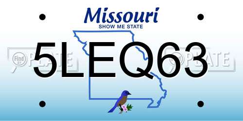 5LEQ63 Missouri License Plate