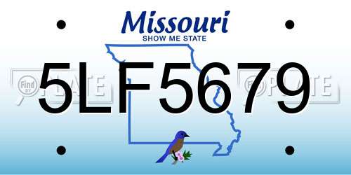5LF5679 Missouri License Plate