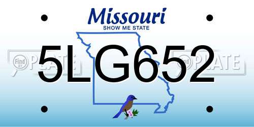 5LG652 Missouri License Plate