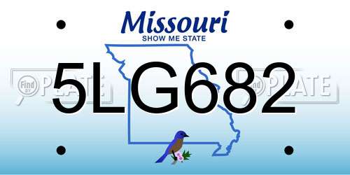 5LG682 Missouri License Plate
