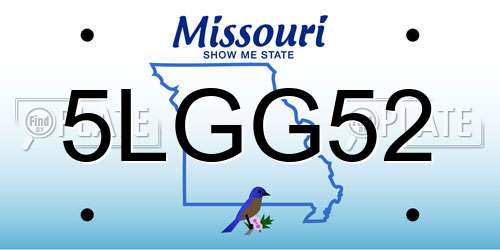 5LGG52 Missouri License Plate