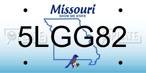 5LGG82 Missouri License Plate