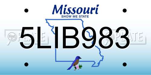 5LIB983 Missouri License Plate