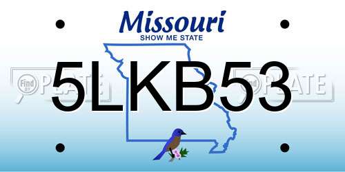 5LKB53 Missouri License Plate