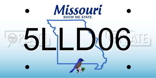 5LLD06 Missouri License Plate
