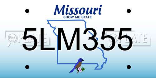 5LM355 Missouri License Plate