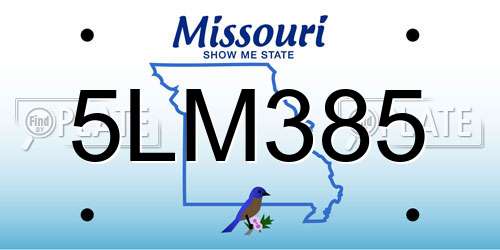 5LM385 Missouri License Plate