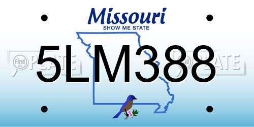 5LM388 Missouri License Plate