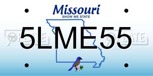 5LME55 Missouri License Plate
