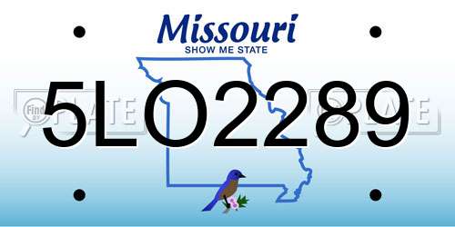 5LO2289 Missouri License Plate