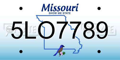 5LO7789 Missouri License Plate