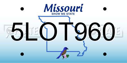 5LOT960 Missouri License Plate