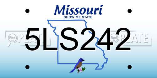5LS242 Missouri License Plate