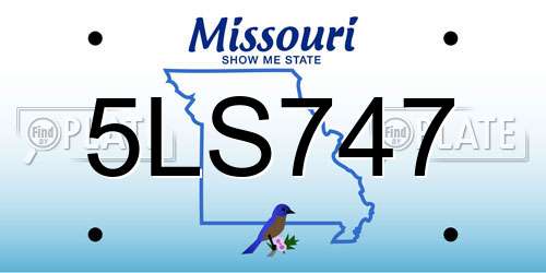 5LS747 Missouri License Plate