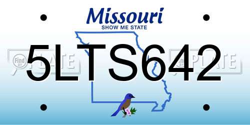 5LTS642 Missouri License Plate
