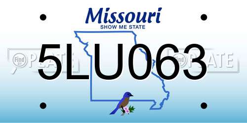 5LU063 Missouri License Plate