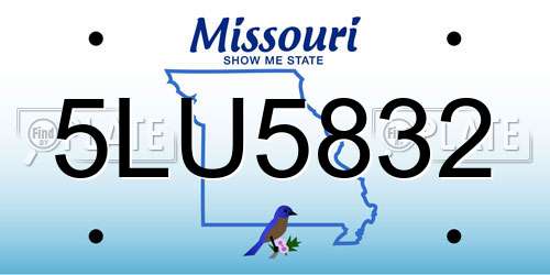 5LU5832 Missouri License Plate