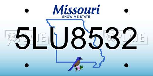 5LU8532 Missouri License Plate