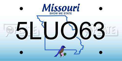 5LUO63 Missouri License Plate