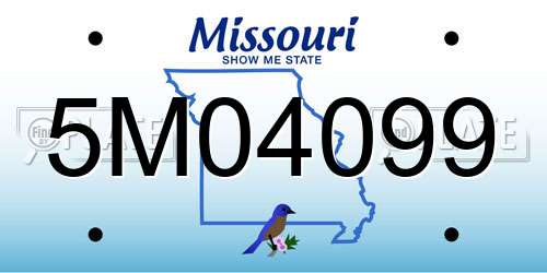 5M04099 Missouri License Plate