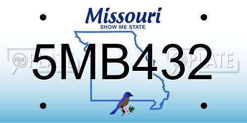 5MB432 Missouri License Plate