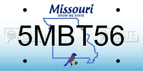 5MBT56 Missouri License Plate