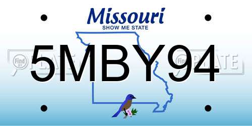 5MBY94 Missouri License Plate