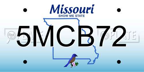 5MCB72 Missouri License Plate