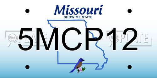 5MCP12 Missouri License Plate