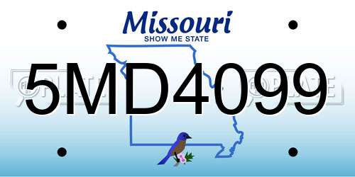 5MD4099 Missouri License Plate