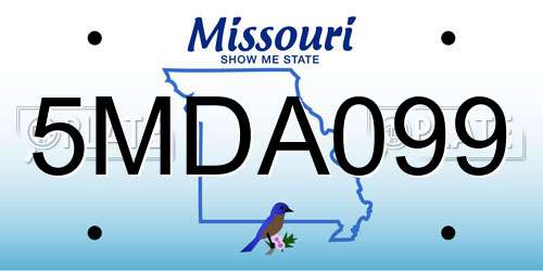 5MDA099 Missouri License Plate