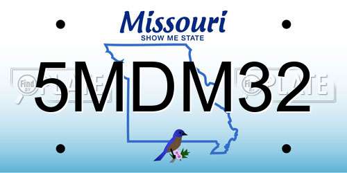 5MDM32 Missouri License Plate