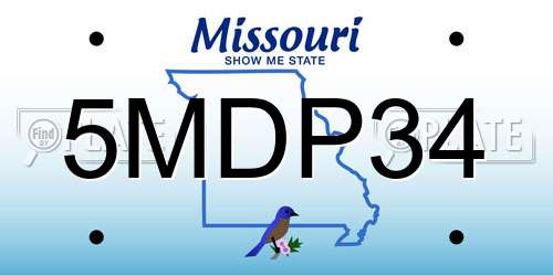 5MDP34 Missouri License Plate
