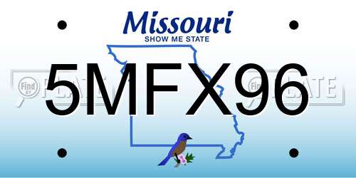 5MFX96 Missouri License Plate