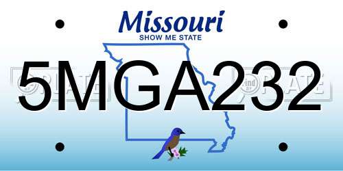 5MGA232 Missouri License Plate