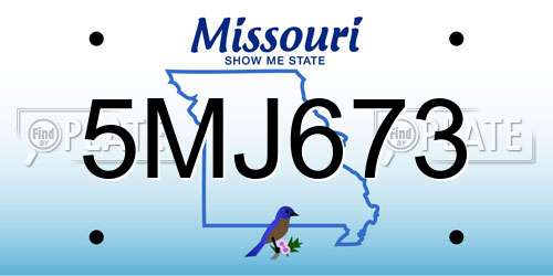 5MJ673 Missouri License Plate