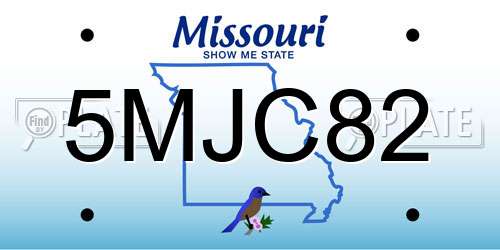 5MJC82 Missouri License Plate