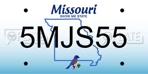5MJS55 Missouri License Plate