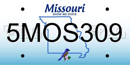 5MOS309 Missouri License Plate