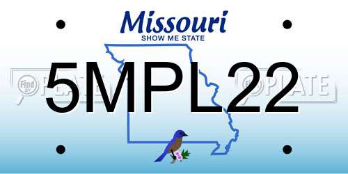 5MPL22 Missouri License Plate