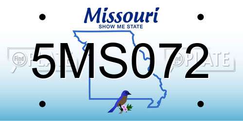 5MS072 Missouri License Plate