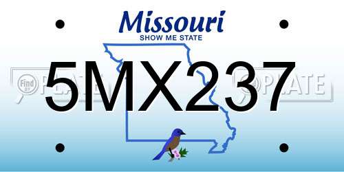 5MX237 Missouri License Plate