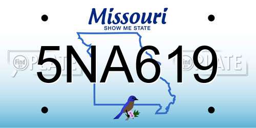 5NA619 Missouri License Plate