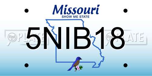 5NIB18 Missouri License Plate