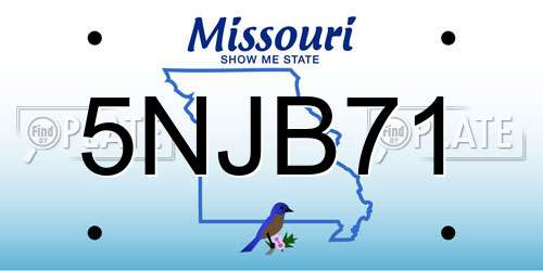 5NJB71 Missouri License Plate