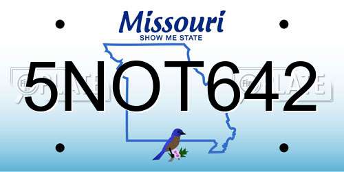5NOT642 Missouri License Plate