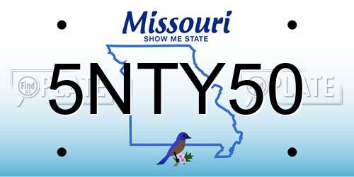 5NTY50 Missouri License Plate