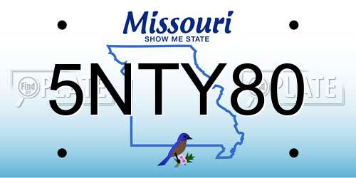 5NTY80 Missouri License Plate