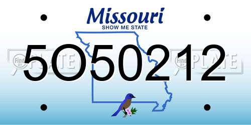 5O50212 Missouri License Plate